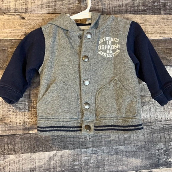 Oshkosh Baby Boy’s Hooded Vintage Style Sweatshirt Jacket - Picture 1 of 5